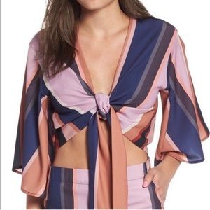 Cropped stripe blouse